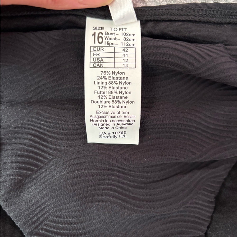Seafolly Black Bikini Bottom Sz 16 NWOT | Seafolly Bikini Bottom | Swimwear NEW- - Picture 7 of 7